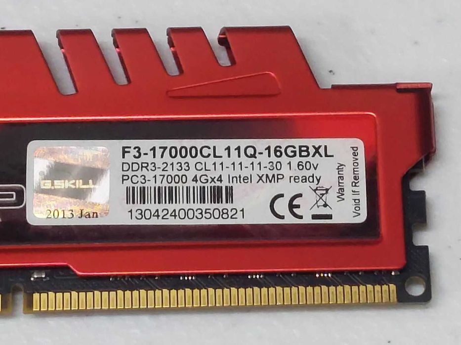 16 Gb RAM (4x 4Gb DIMM) DDR3-2133 (PC3-17000)