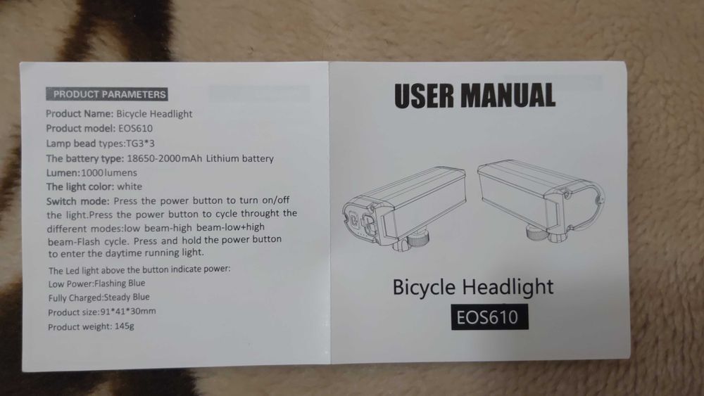 Купити Велофару OFFBONDAGE EOS 610 потужний ліхтар 900lm люменів, нова