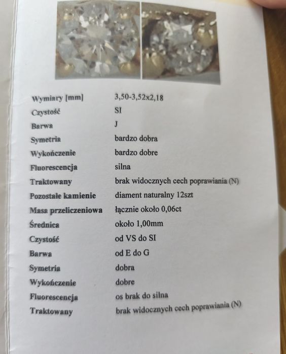 Złoty pierścionek damski z diamentem