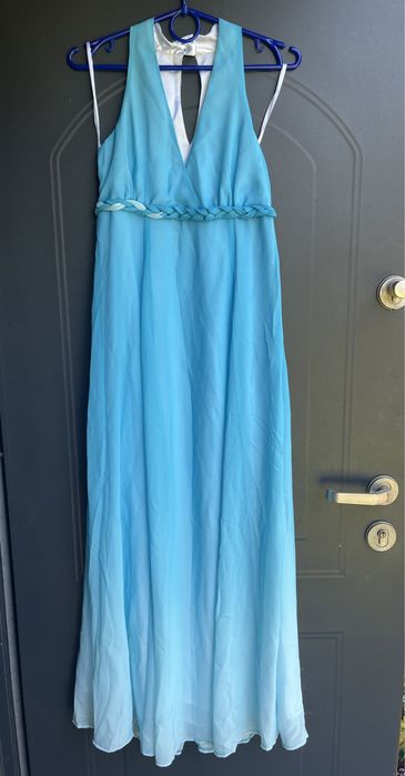 niebieska sukienka maxi ombre 34/36 NOWA