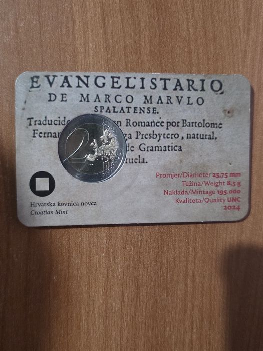 Moeda comemorativa de 2 euros da Croácia, emitida em 2024