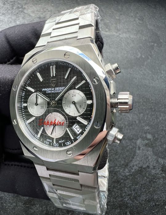 Хронограф 200м Pagani PD-1707 сапфір Seiko VK63 Часы мужские