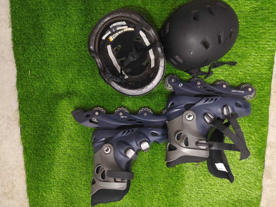Patins em linha 43 e capacete