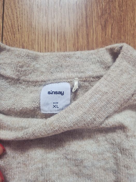 Brązowo beżowy sweterek XL