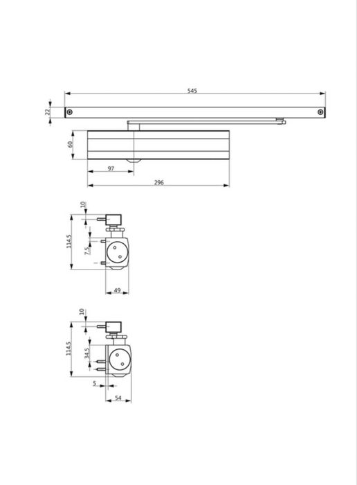 Дотягувач дверей OTS 634 (BKS) чорний