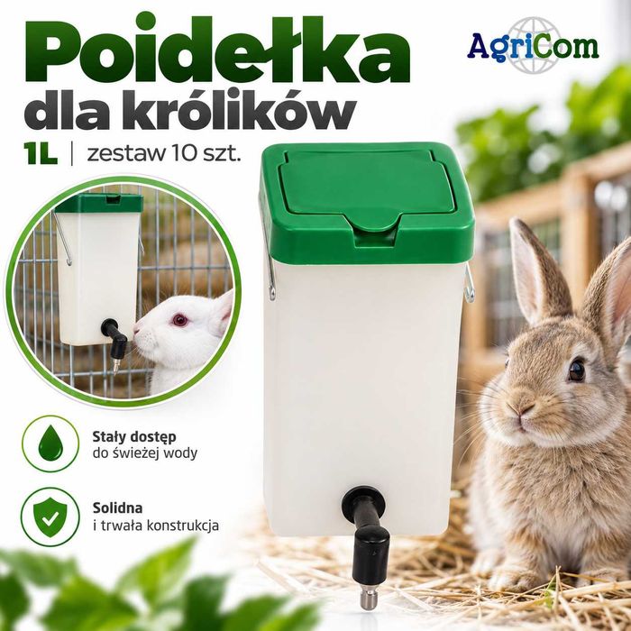 Poidła poidełka poidełko dla królików 1 litr zestaw 10 szt
