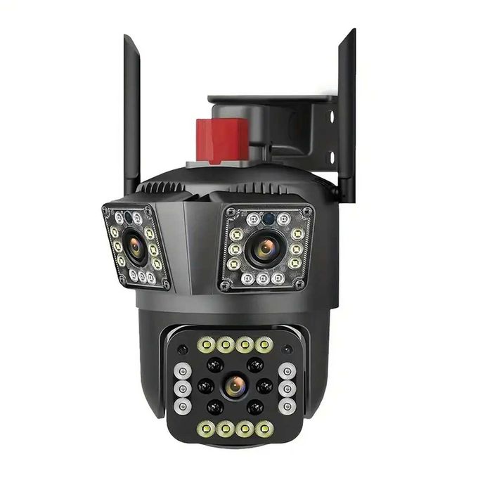 D65-Câmara de segurança IP triplo Câmara, 12MP HD, deteção movimento