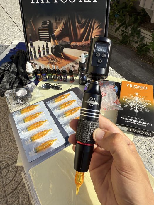 Kit Tatuagem Tattoo COMPLETO Máquina Pen Sem Fios- Fácil Utilizar