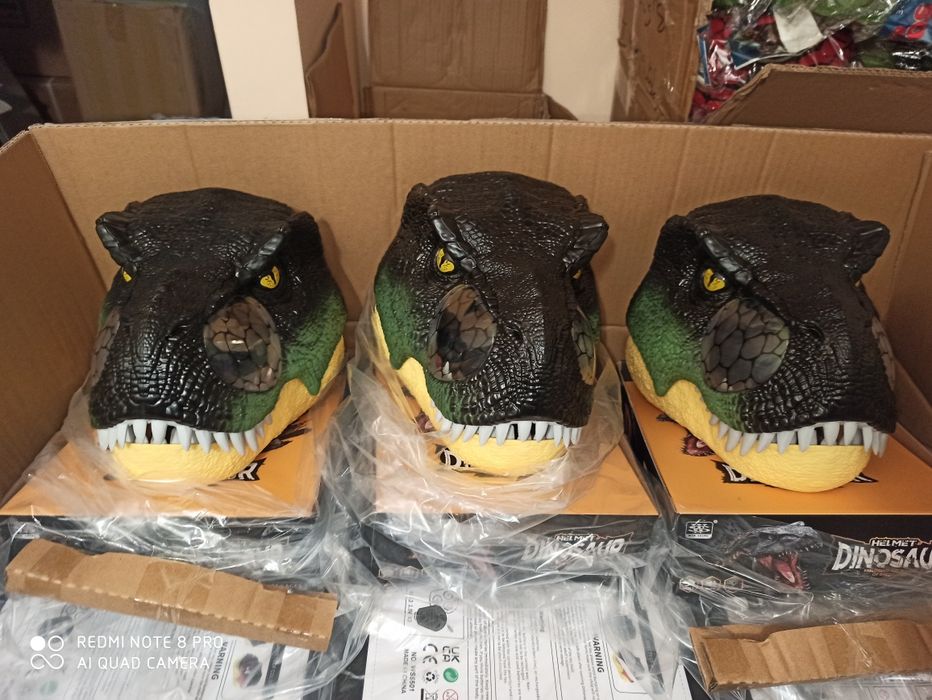 Маска голова динозавра раптора звук гарчання підсвічування динозавр