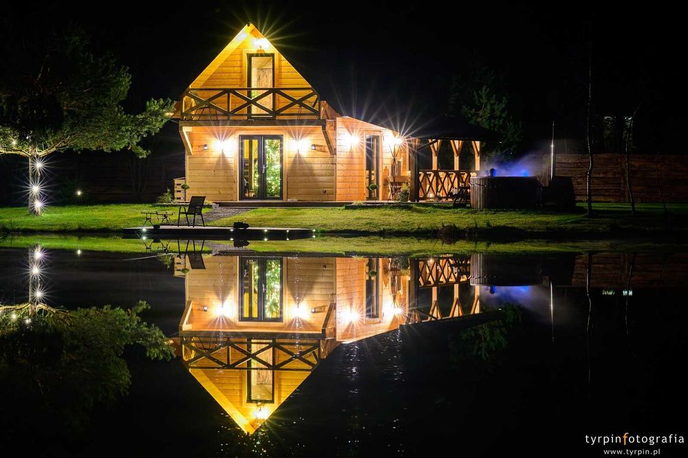 Domek całoroczny ,,Chatka Zimorodka" Wynajem nocleg balia z Jacuzzi