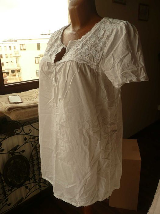 koszulka nocna bawełniana haftowana S/M