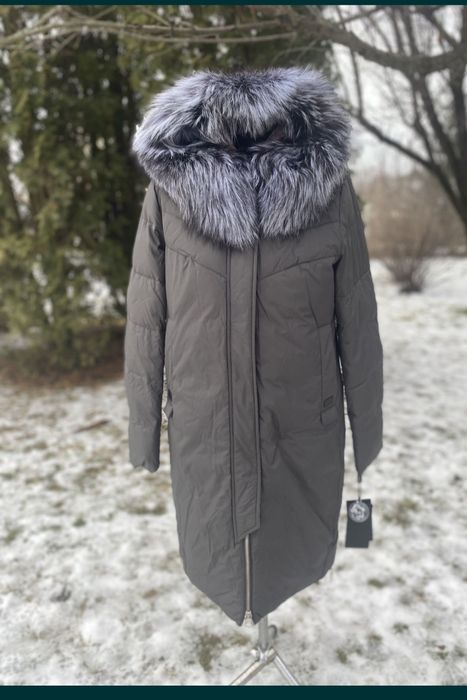 Куртка з натуральним хутром пуховик с мехом