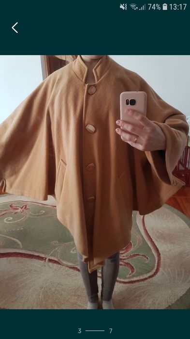 Пальто пончо для вагітних батал оверсайз