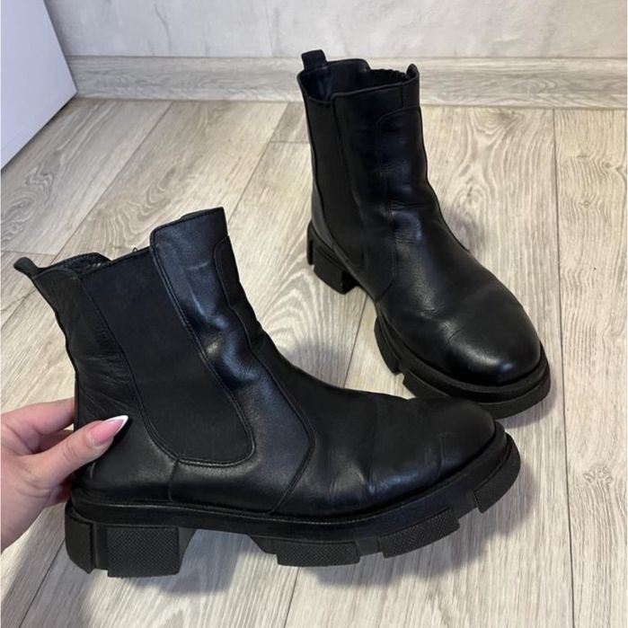 Ботинки демисезонные челси кожаные