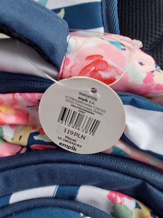 Empik Nowy plecak do szkoły premium kwiatki kwiaty paski nowy