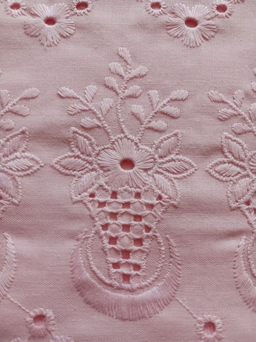 Lençol NOVO casal Rosa bordado