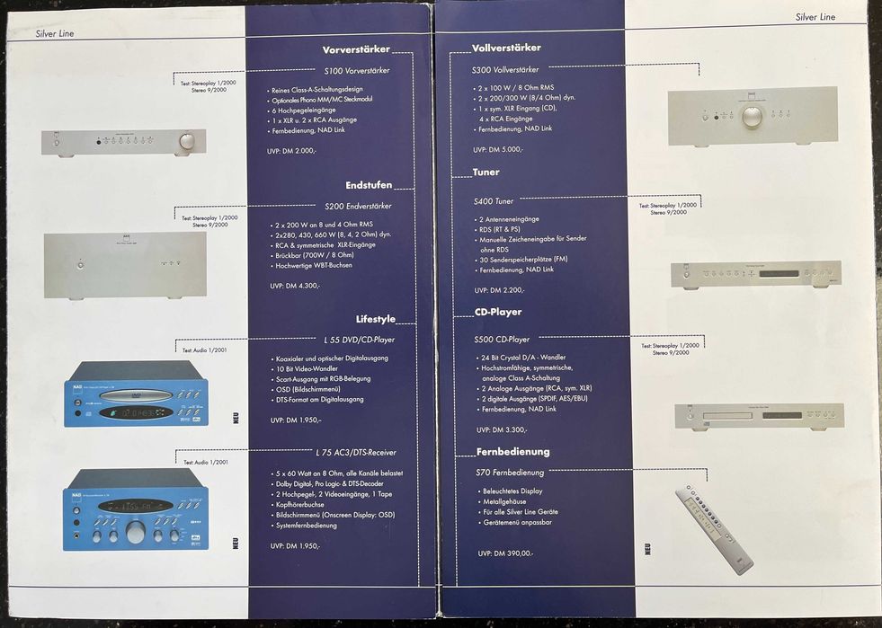 NAD KEF QED AUDIOLAB 1996/1997 katalogi prospekty