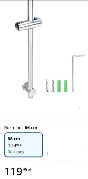 QWORK® Drążek prysznicowy 66 cm