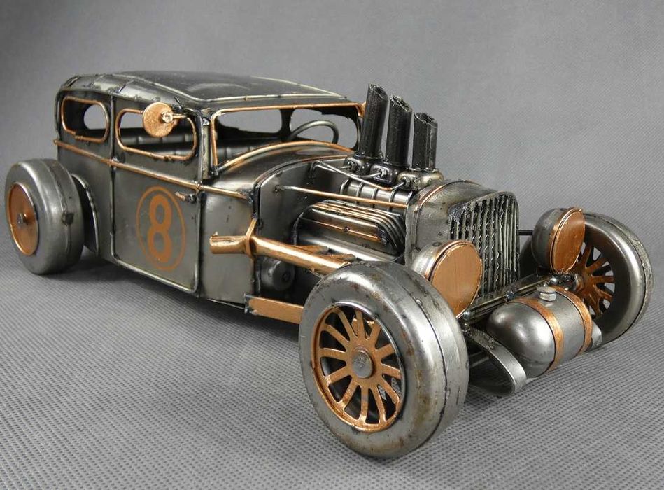 Metalowy model pojazd HOT ROD wyścigowy auto 30,5 cm