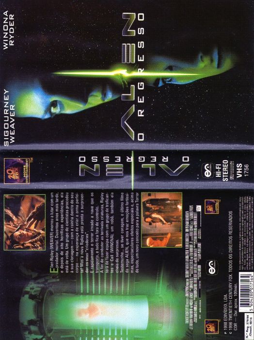 Filmes em VHF - Cassetes de compra - Quatro filmes da saga Alien