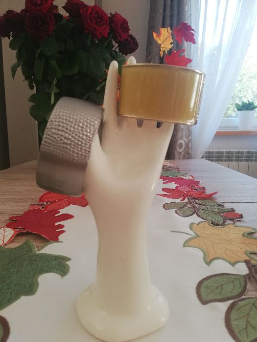 Złota miodowa szeroka bransoletka bransoleta