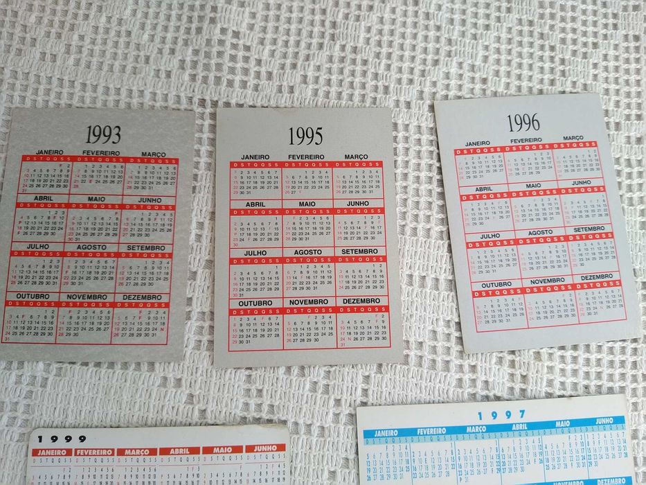 Calendários da Companhia de Seguros Portugal Previdente - 1993 a 1999