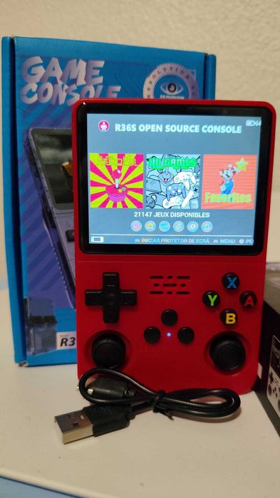 Consola Portátil Retrô R36S - Vermelho - Nova!!