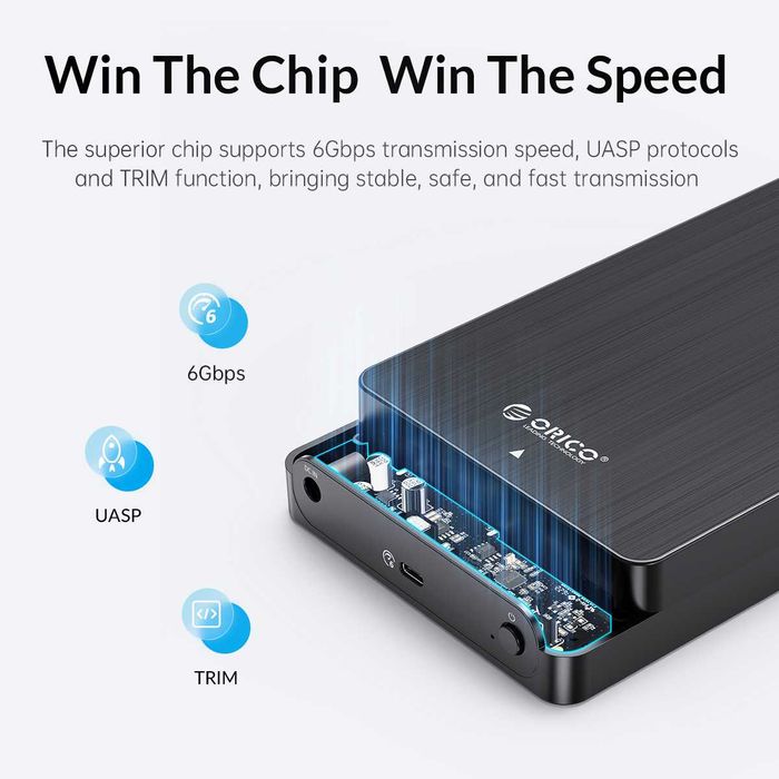 Корпус Orico HM35C3 SATA 6Gbps зовнішня кишеня 3.5 Type C