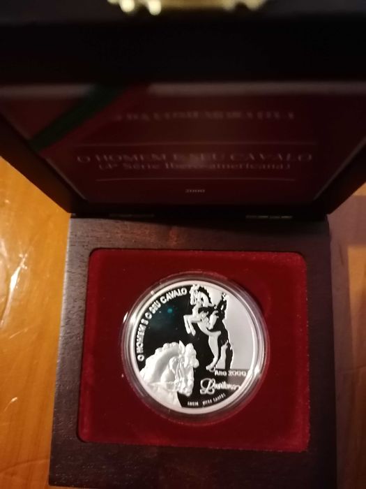 Náutica,Porto 2001,O Homem e Seu Cavalo-Moedas em Prata Proof