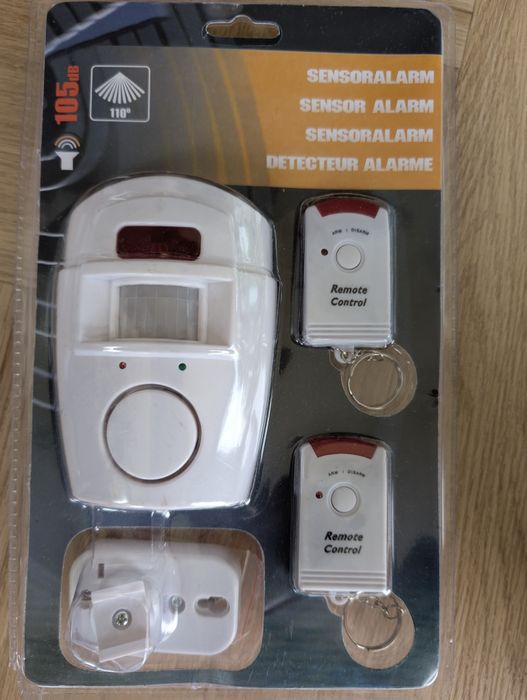 Alarm bezprzewodowy, czujnik ruchu 105DB 2 PILOTY DOM GARAŻ