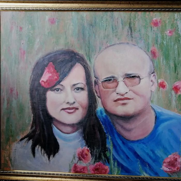 Обучаю онлайн портреты Картины маслом на холсте отличный подарок близк