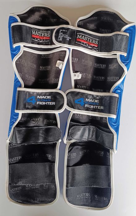 Skórzane ochraniacze na piszczele i stopę do kickboxingu