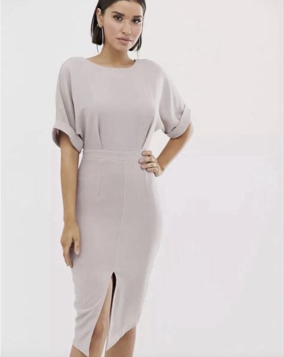 Стильное платье цвета пильной розы asos wiggle midi dress, L