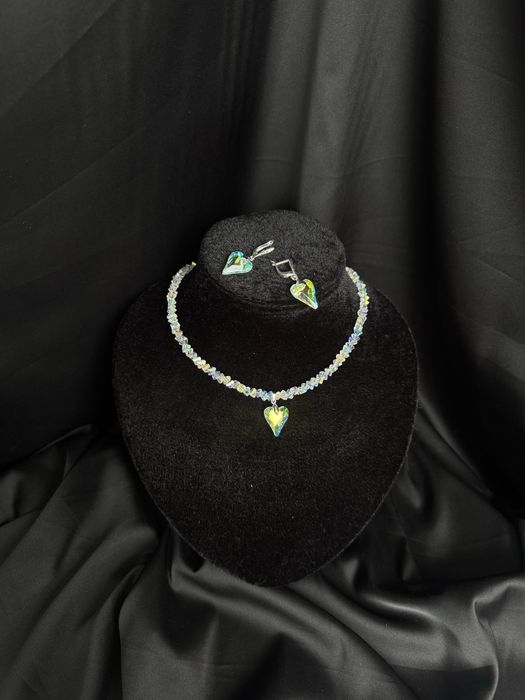 Кольє з кришталю гематиту чокер з ювелірного скла