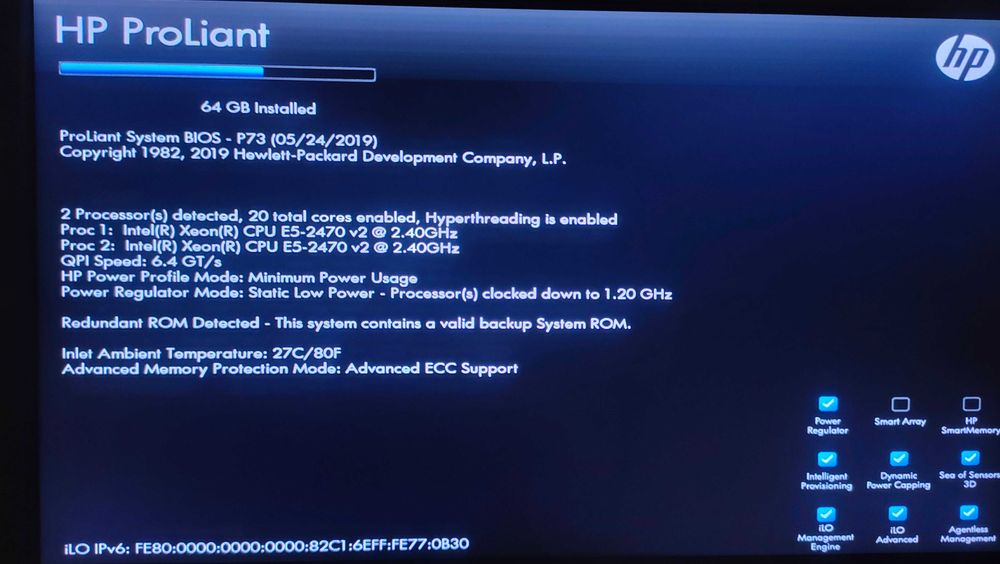 Cервер 1-U HP Proliant DL360e Gen8  2*E5-2470V2\RAM64GB