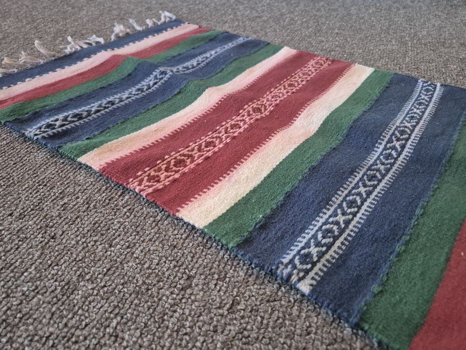 Kilim wyszywany dziergany PRL Cepelia Fredzle