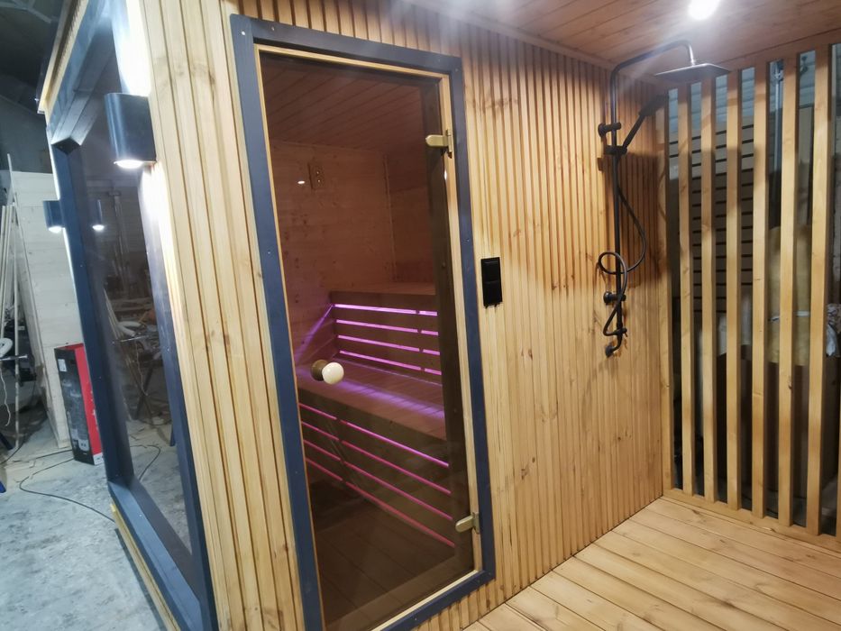Sauna Ogrodowa 3,3m x 2,3m Prysznic  Piec na drewno Gotowa od Ręki