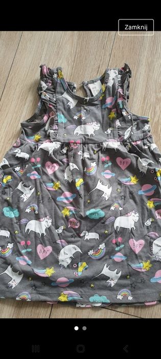 Sukienka h&m 74 jednorożec lato