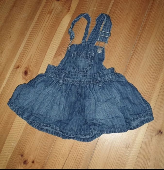 Spódniczka jeansowa na szelkach 68-74