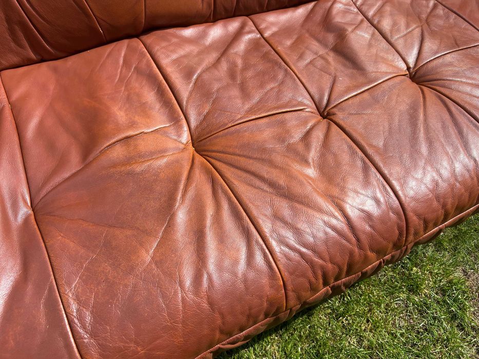 Zestaw wypoczynkowy skórzany 3-2-1