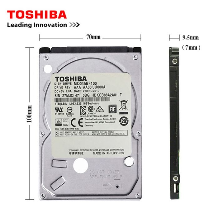Toshiba 500GB Sata 2.5 7200RPM HD Disco Rígido PC Portátil PS3 PS4 Disco Externo