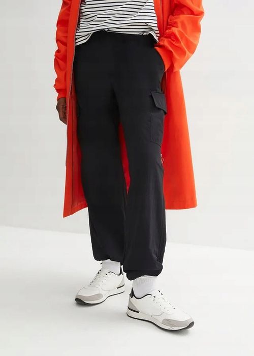 B.P.C spodnie bojówki damskie czarne luźniejsze ^38