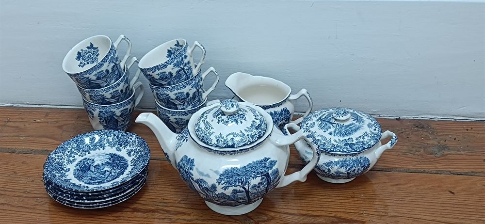 Serviço de chá inglês pintado à mão