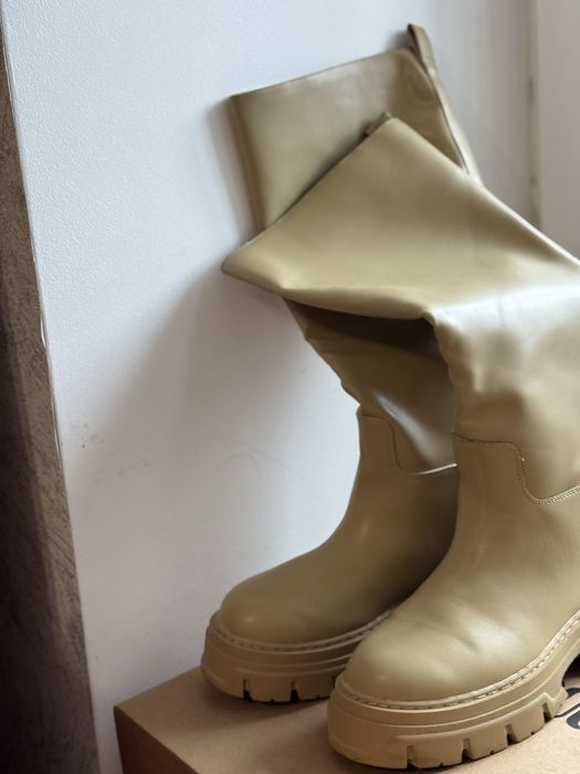 Високі чоботи , сапоги hm HsM беж 24 см стопа