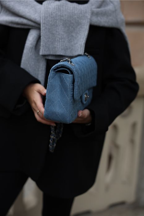 Сумка Chanel Classic 2.55 Small Single Flap Denim/Silver