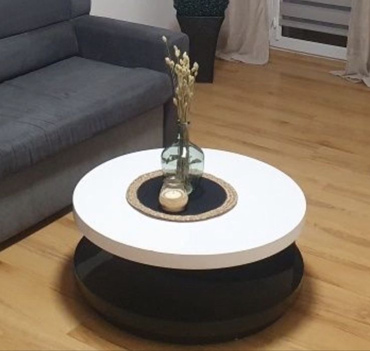 Stolik okragly dwupoziomowy