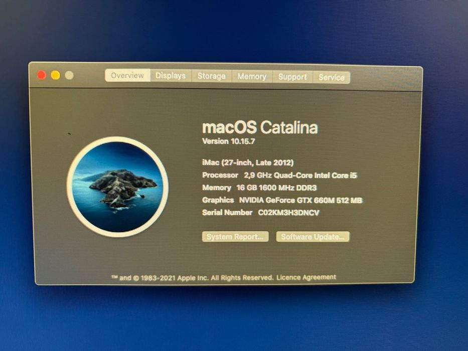 iMac 27, late 2012, i5, 16Gb (зламаний фіксатор ніжки, без шнура)