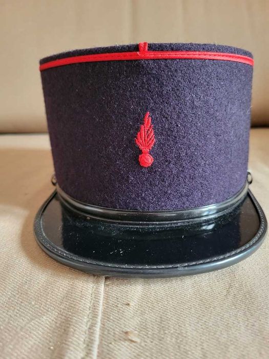 Chapéu Képi de Cerimônia de Bombeiro Francês "Sapeurs-Pompiers"