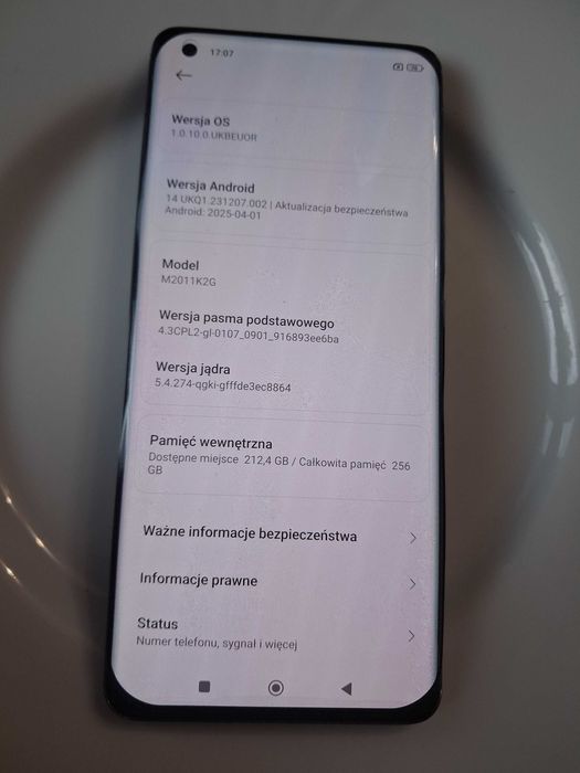 Telefon Xiaomi Mi 11 5g 8/256 gb Android 14 Dual Sim Sprawny Amoled 6.7 cala Grey