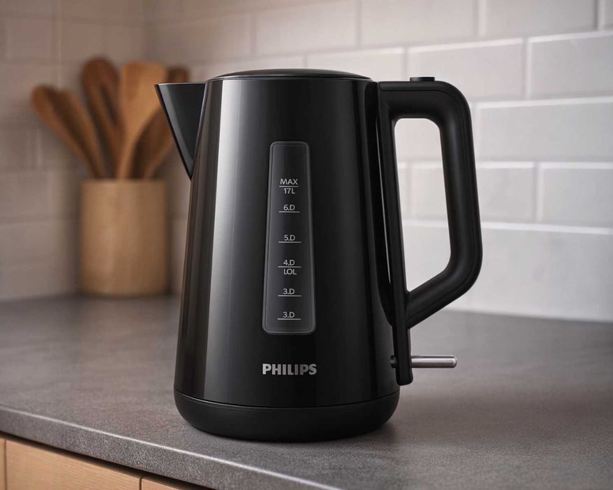 Czajnik Elektryczny 1.7L 2200W Czarny Z FILTRACJĄ Obrotową Podstawą